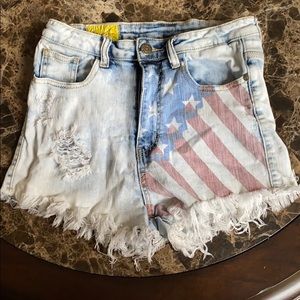 stars and stripes blue jean shorts